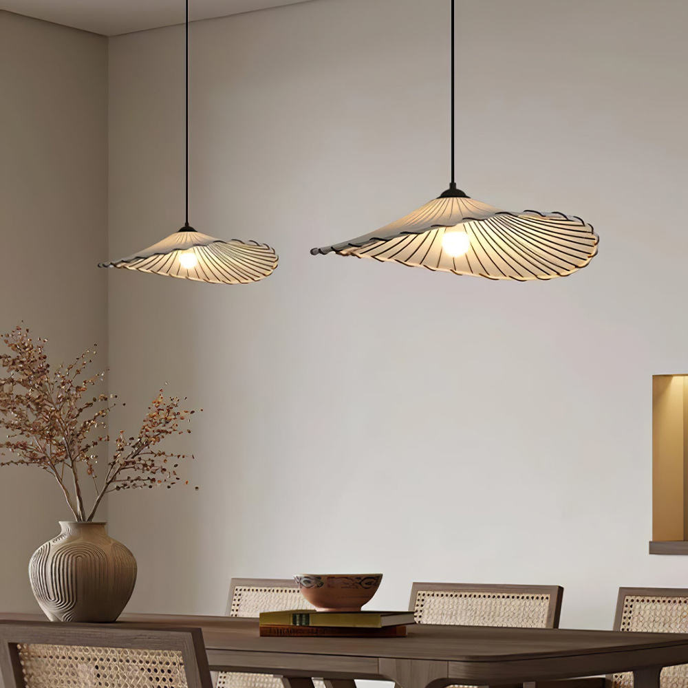 Vintage Lotus Leaf Fabric Pendant Light | Kalsten
