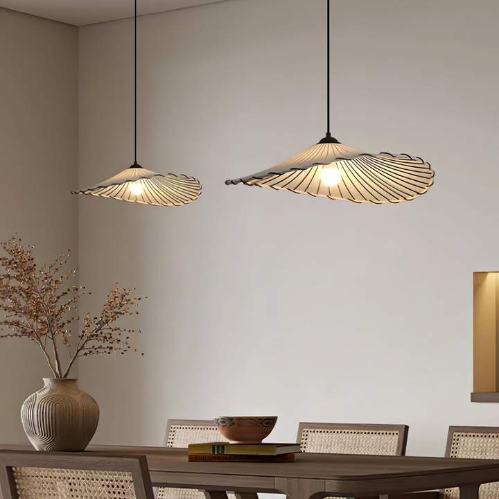 Vintage Lotus Leaf Fabric Pendant Light | Kalsten