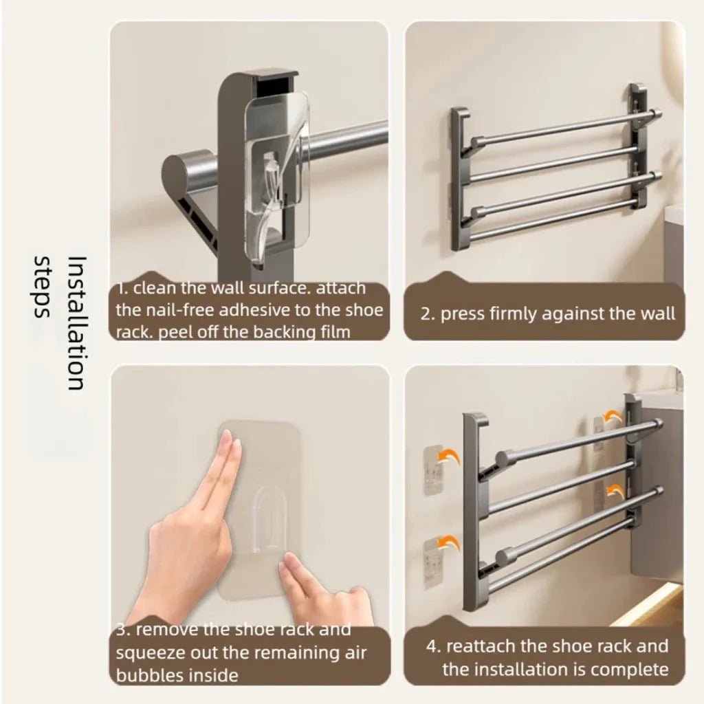 Wall-mounted shoe rack with drainage system | Kalsten