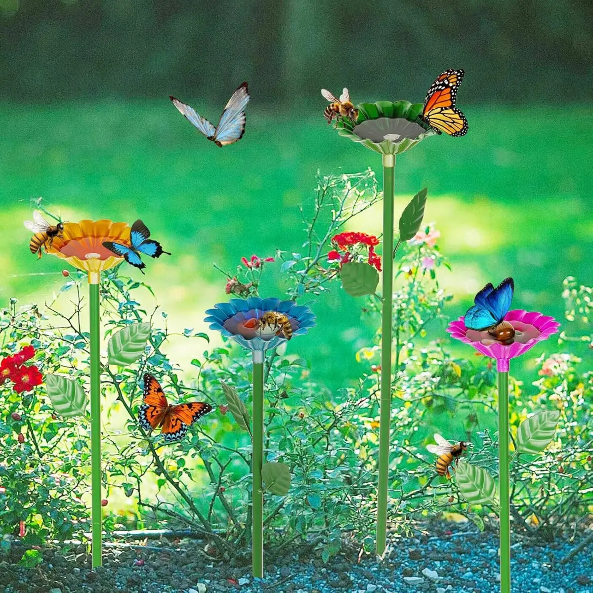 BowLift | Colorful Water Troughs – Attracts Bees & Butterflies to Your Garden (4 Pieces)