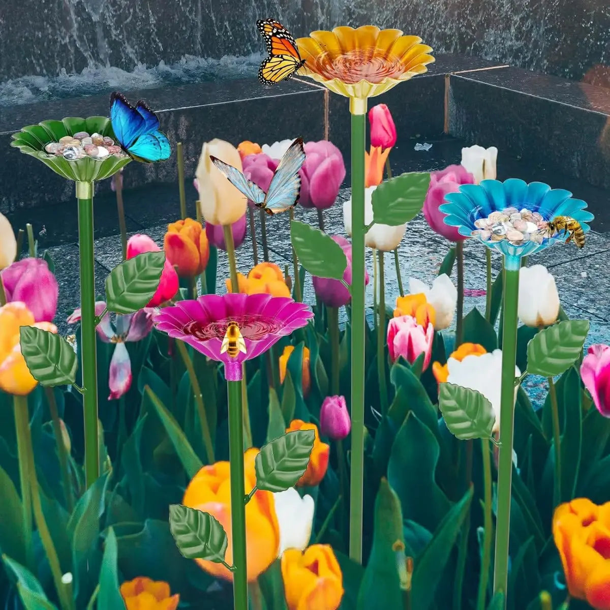 BowLift | Colorful Water Troughs – Attracts Bees & Butterflies to Your Garden (4 Pieces)