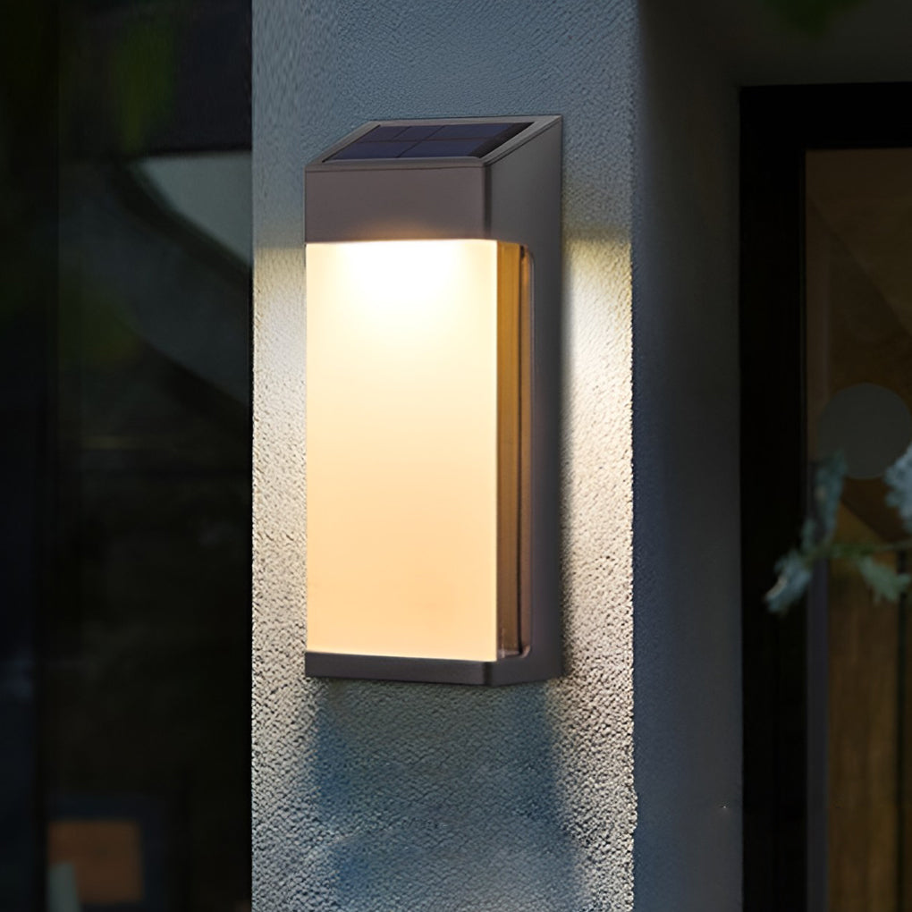2 Pcs Rectangular LED Light-controlled Waterproof Outdoor Solar Sconce Lighting | Kalsten
