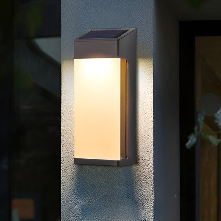 2 Pcs Rectangular LED Light-controlled Waterproof Outdoor Solar Sconce Lighting | Kalsten