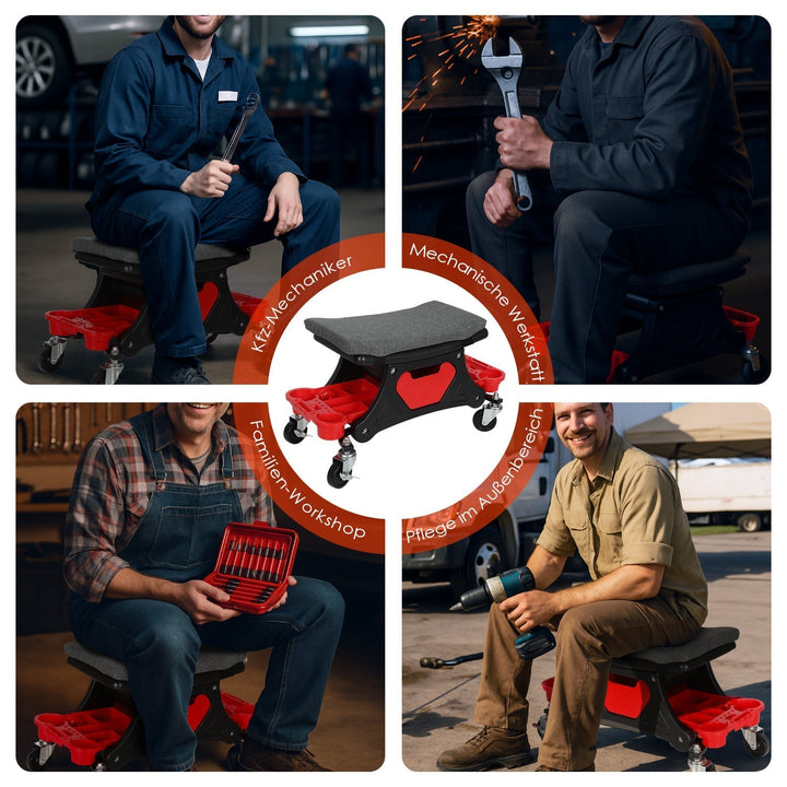 Workshop stool roll stool with storage box | Kalsten