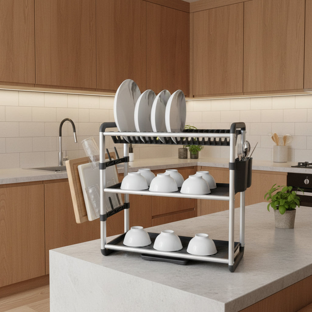 3-tier dish dryer made of aluminum | Kalsten