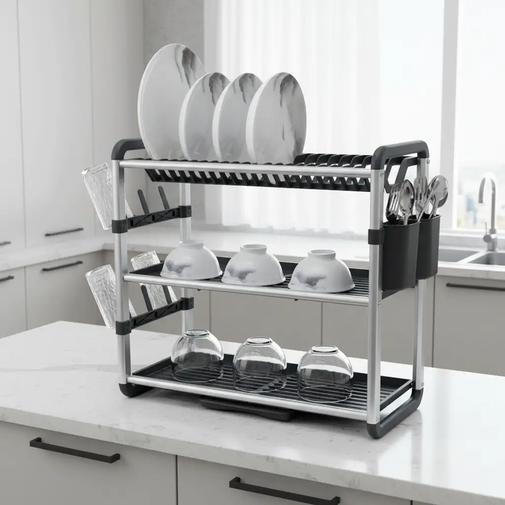 3-tier dish dryer made of aluminum | Kalsten
