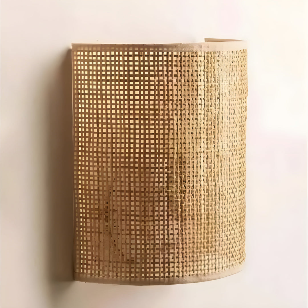 Contemporary Rattan Woven Wall Lamp - WeaveGlow | Kalsten
