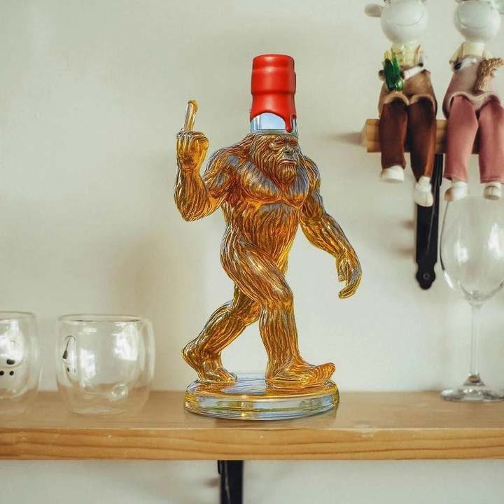 Whiskey Decanter Funny Bigfoot Glass Bottle Kalsten