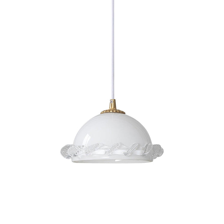 White Glass Antique French Pendant Light 7.3' | Kalsten