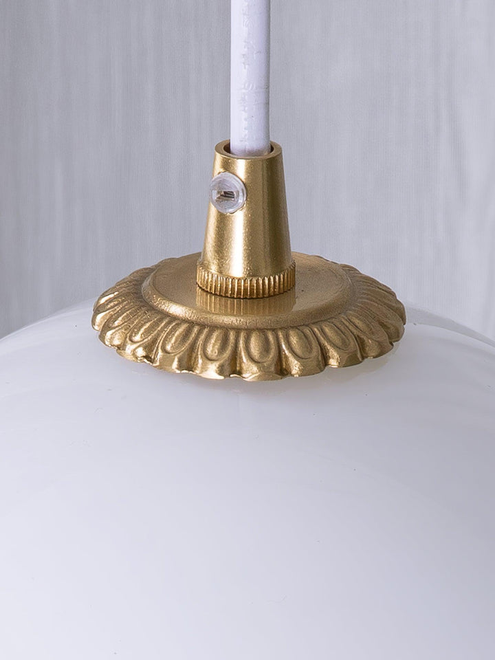 White Glass Antique French Pendant Light 7.3' | Kalsten