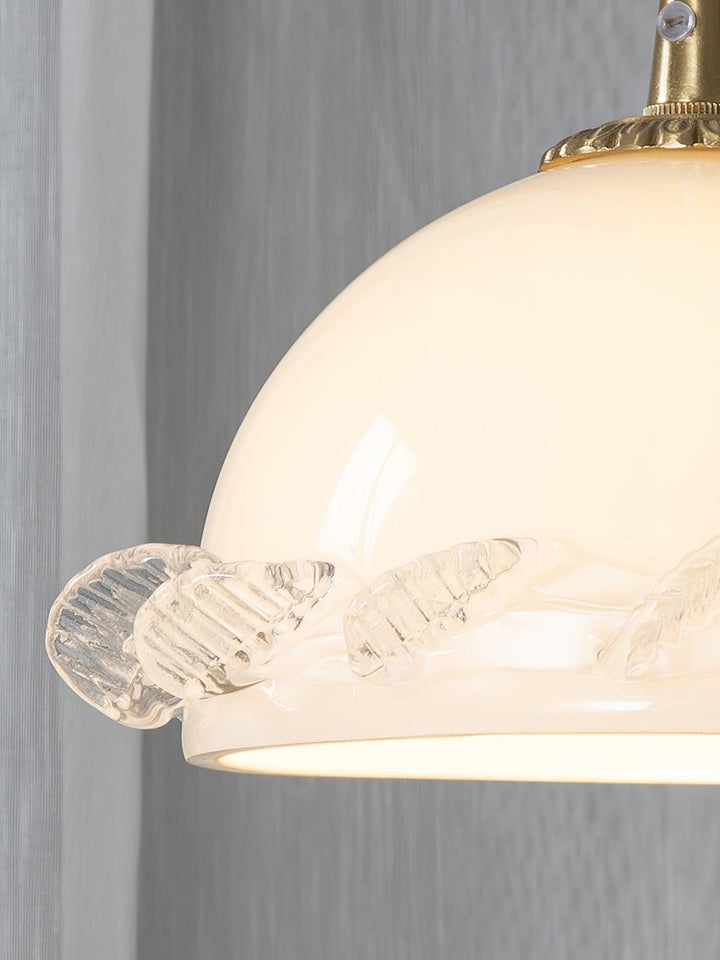 White Glass Antique French Pendant Light 7.3' | Kalsten