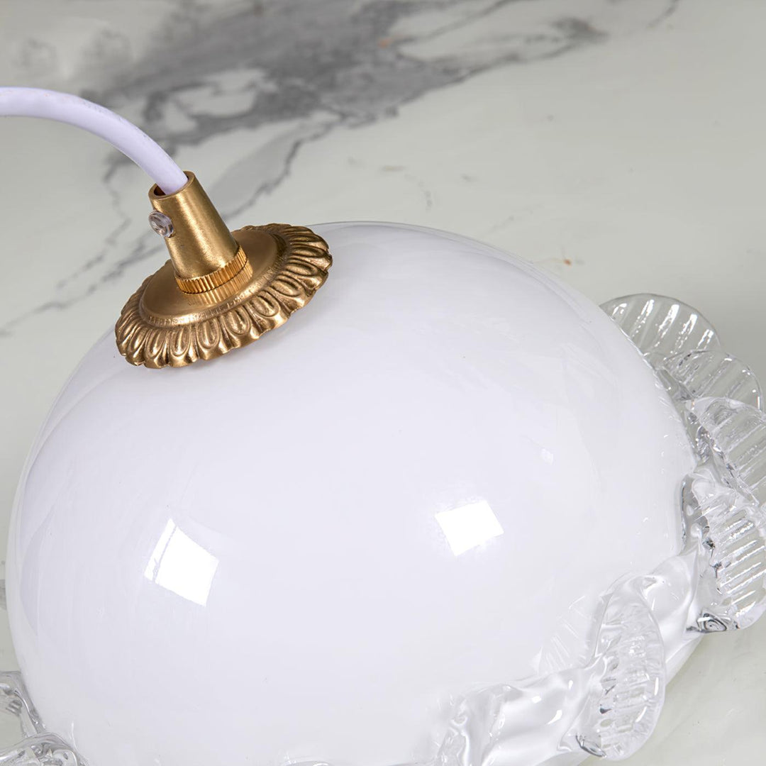 White Glass Antique French Pendant Light 7.3' | Kalsten