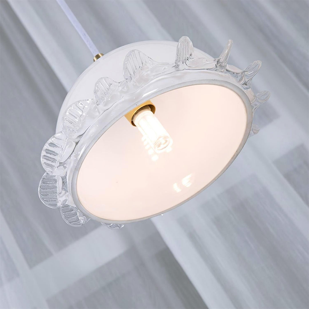 White Glass Antique French Pendant Light 7.3' | Kalsten