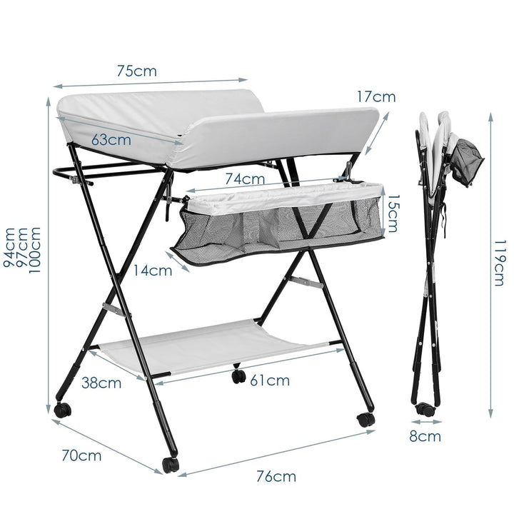 Foldable Changing Table Baby Changing Unit | Kalsten