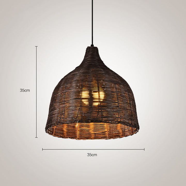 Bamboo Rattan Basket Pendant Light For Kitchen | Kalsten