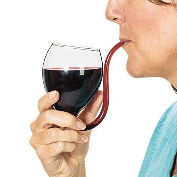 Wine Glass with Built-in Straw | Kalsten