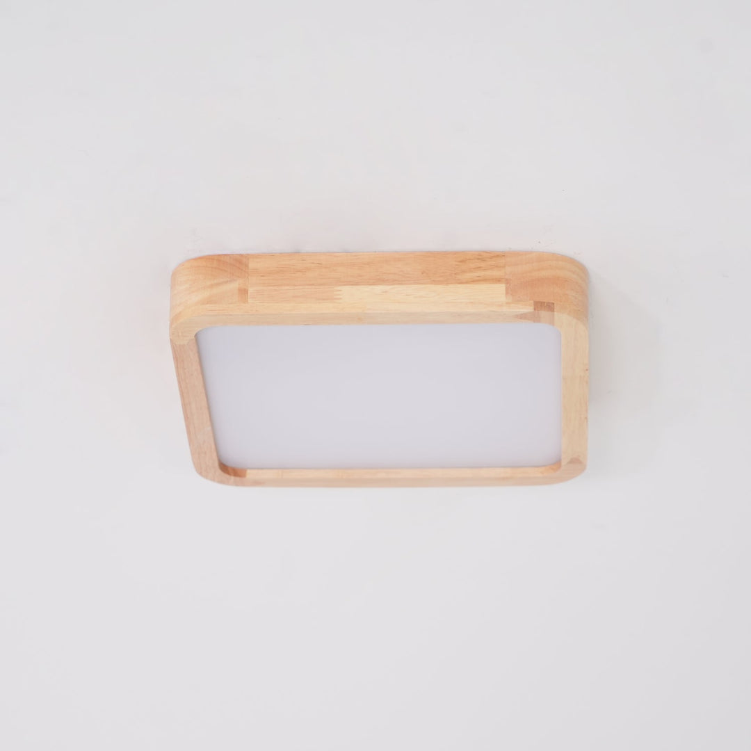 Wooden Geometric Ceiling Light 23.6 in LED Adjustable Wood Indoor Lamp | Kalsten