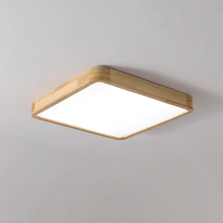 Wooden Geometric Ceiling Light 23.6 in LED Adjustable Wood Indoor Lamp | Kalsten