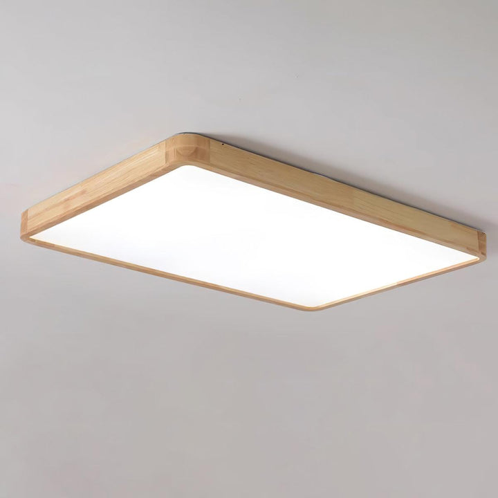 Wooden Geometric Ceiling Light 23.6 in LED Adjustable Wood Indoor Lamp | Kalsten
