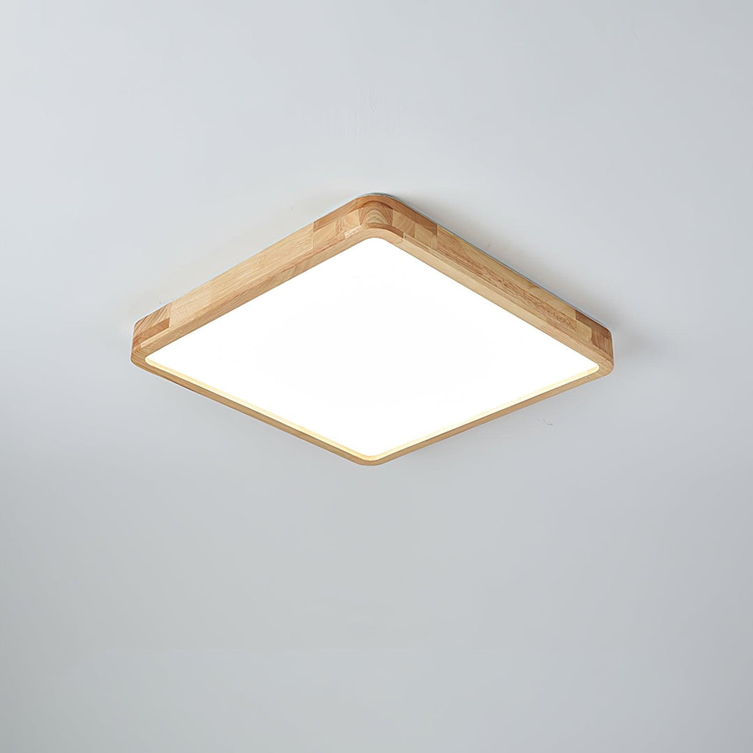 Wooden Geometric Ceiling Light 23.6 in LED Adjustable Wood Indoor Lamp | Kalsten