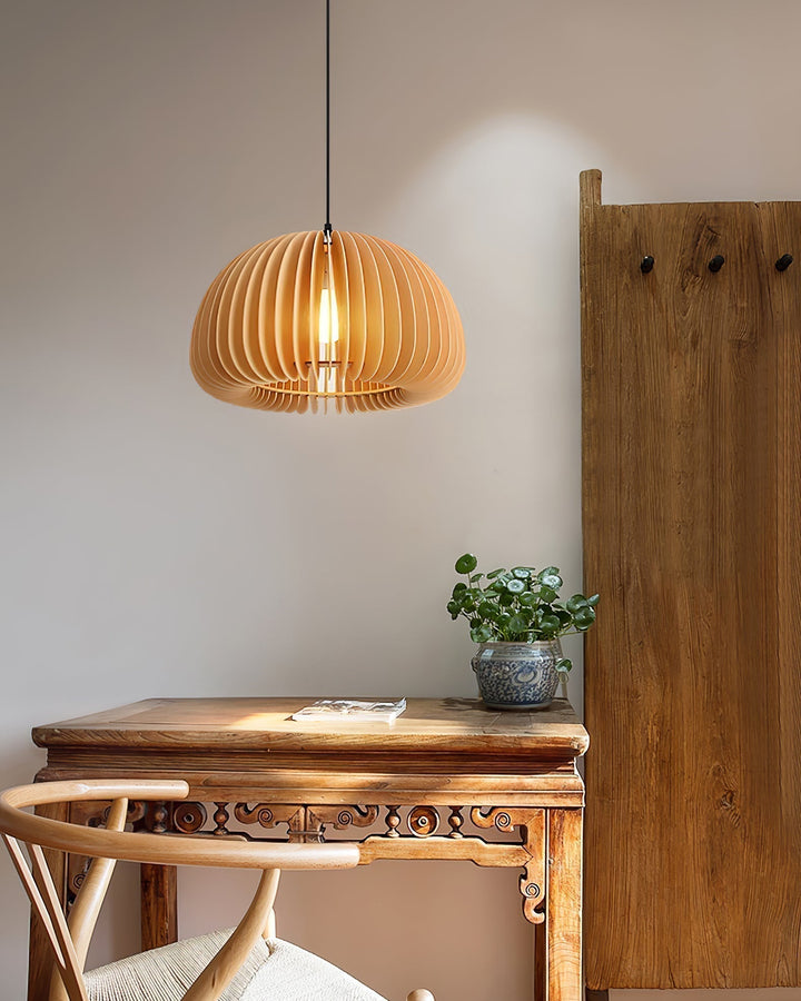 Wooden Pumpkin Ceiling light fitting Pendant Lamp | Kalsten