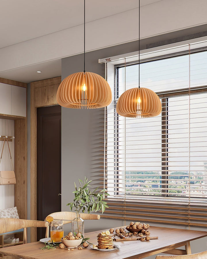 Wooden Pumpkin Ceiling light fitting Pendant Lamp | Kalsten