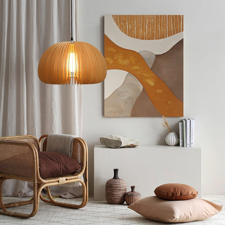 Wooden Pumpkin Ceiling light fitting Pendant Lamp | Kalsten