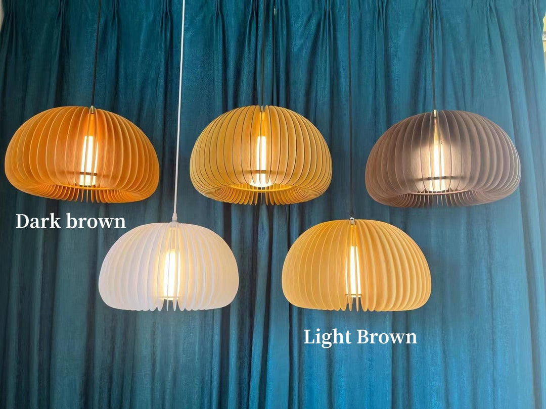 Wooden Pumpkin Ceiling light fitting Pendant Lamp | Kalsten