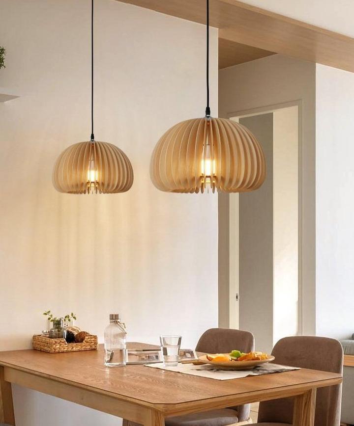 Wooden Pumpkin Ceiling light fitting Pendant Lamp | Kalsten