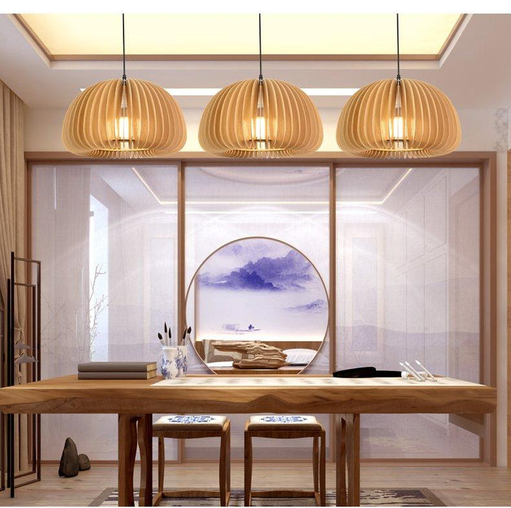 Wooden Pumpkin Ceiling light fitting Pendant Lamp | Kalsten