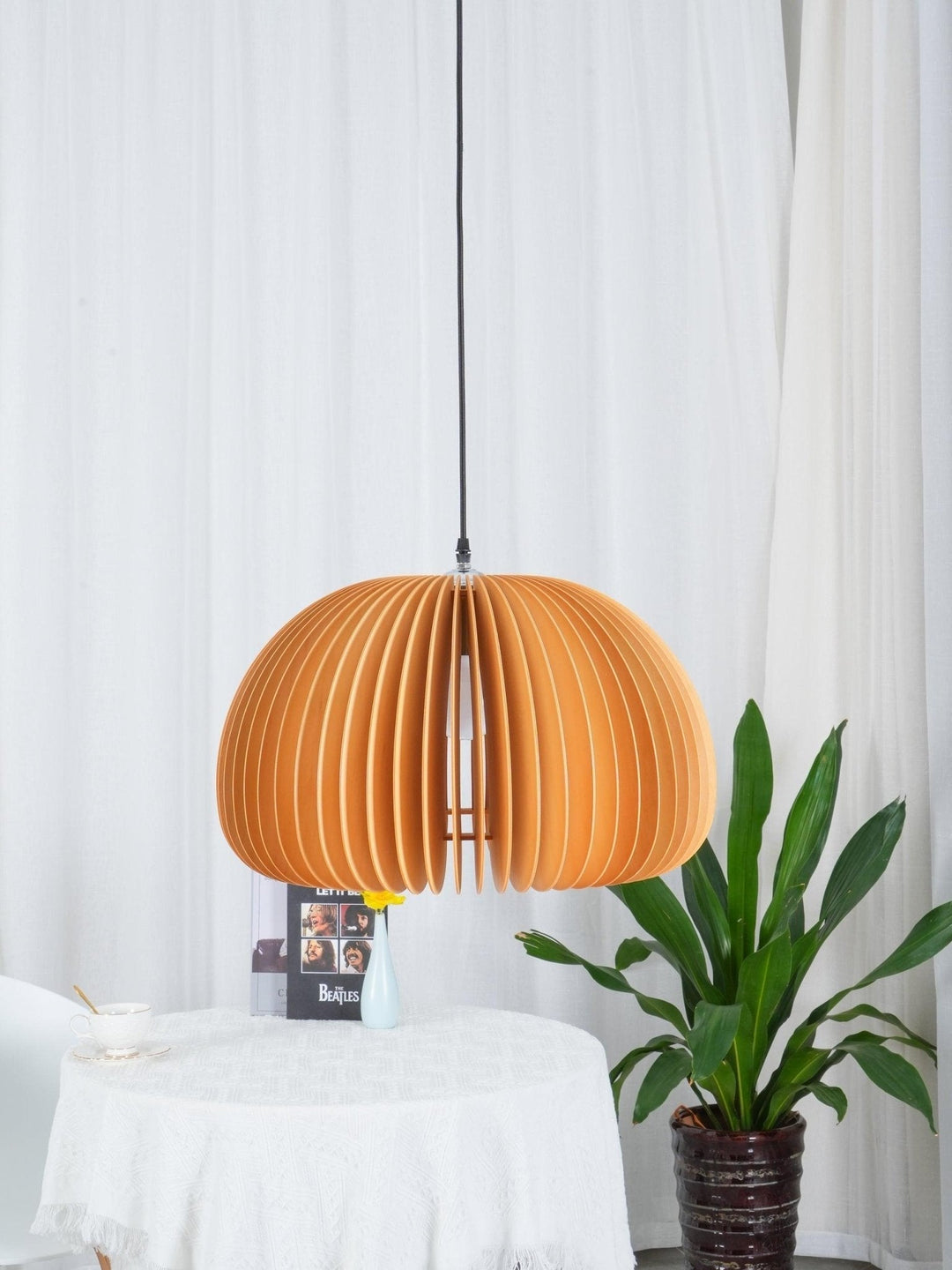 Wooden Pumpkin Ceiling light fitting Pendant Lamp | Kalsten