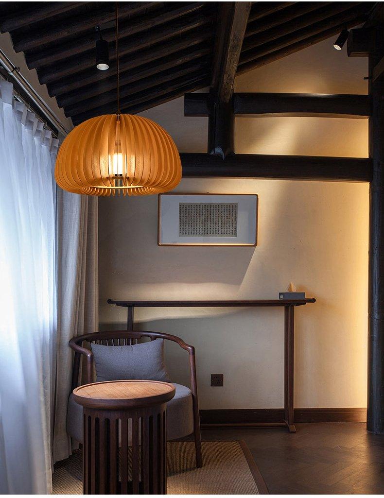 Wooden Pumpkin Ceiling light fitting Pendant Lamp | Kalsten