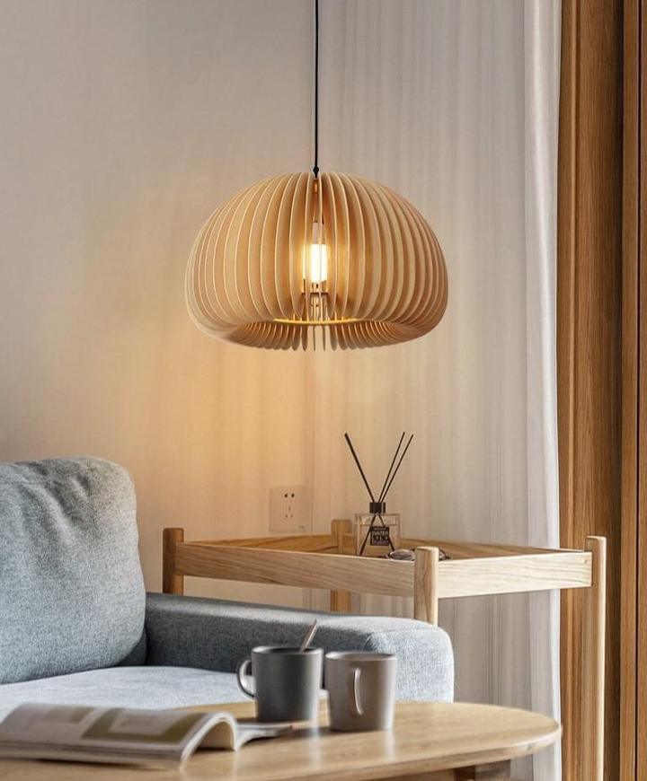 Wooden Pumpkin Ceiling light fitting Pendant Lamp | Kalsten