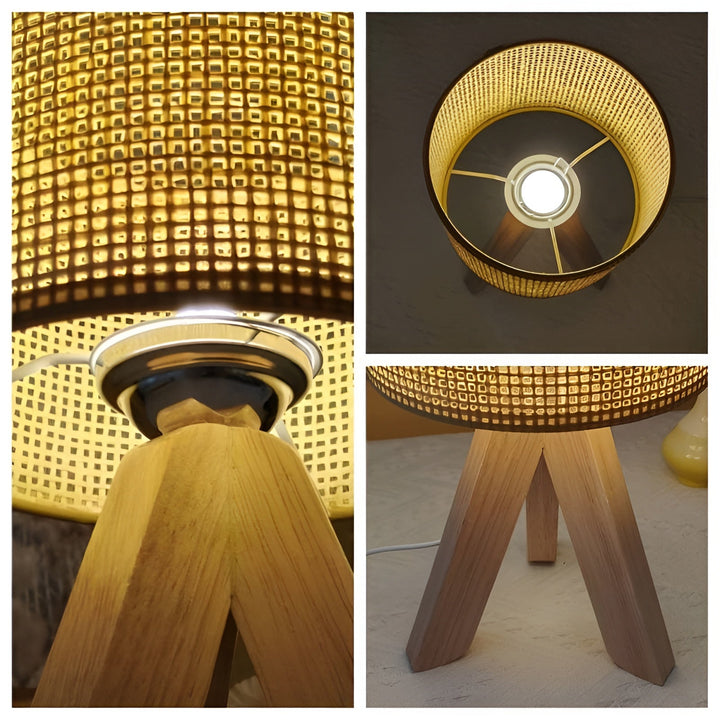 Handmade Rattan Table Lamp with USB and LED - Stylish and Sustainable Design Kalsten