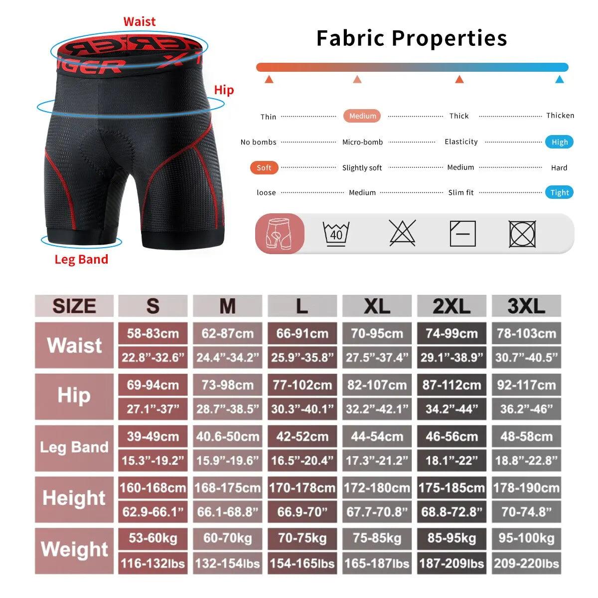 BowLift | Breathable Mesh Cycling Shorts with Gel Padding | Shockproof Cycling Shorts for Men
