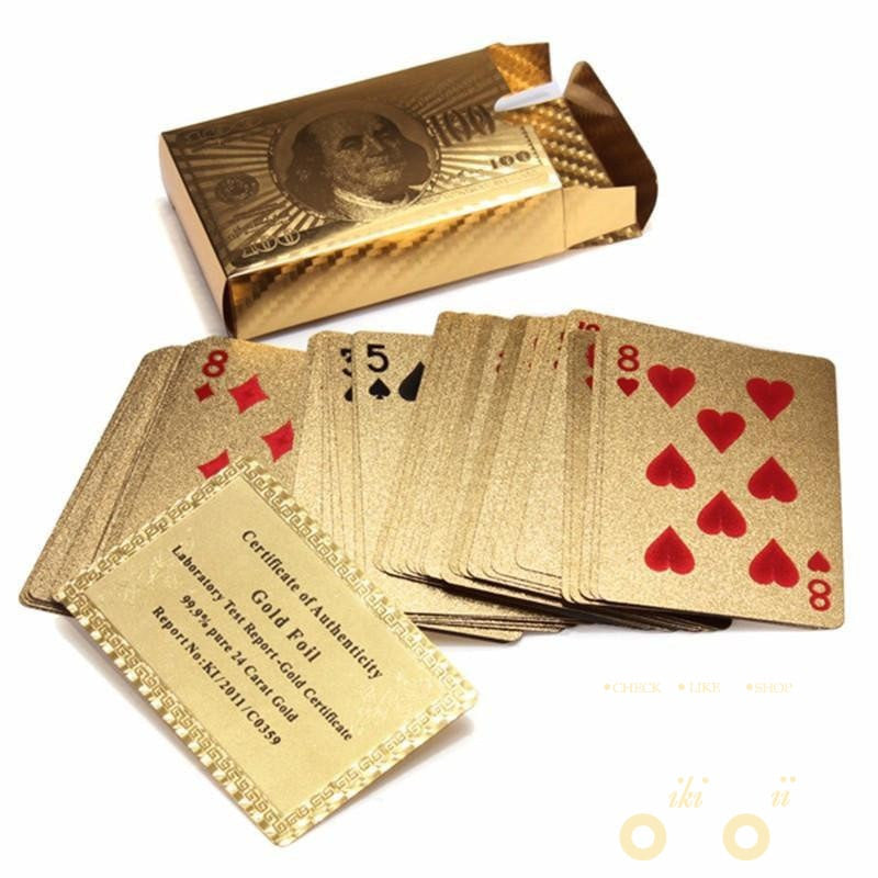 Kalsten | 24K Gold Plated Playing Card with Wood - Style Box