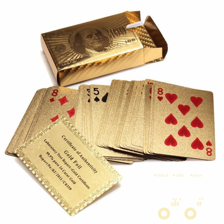Kalsten | 24K Gold Plated Playing Card with Wood - Style Box