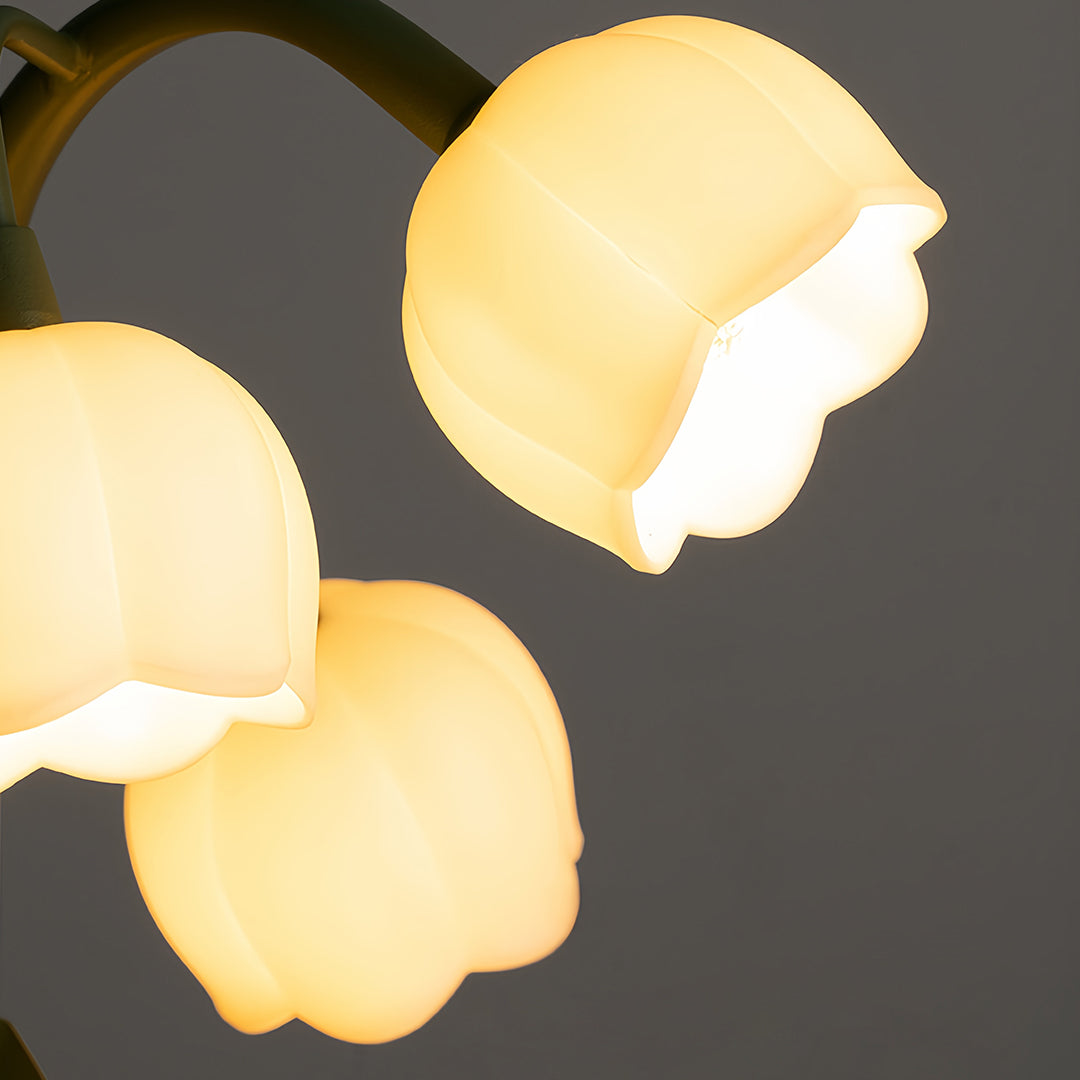 LED Wall Sconce Light – French Country Floral Bellflower Glass (33x18cm / 12.9x7in) | Kalsten