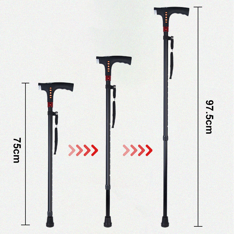Skanto | Smart Walking Stick for Seniors with LED Light, Radio & Emergency Alarm – Adjustable & Lightweight