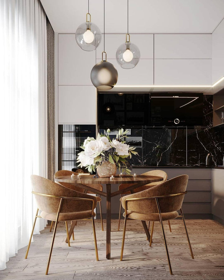 Pendant Light Glass Metal 11.8 in Hanging Living Room Bedroom Ceiling Adjustable Modern Minimalist Lighting Fixture | Kalsten