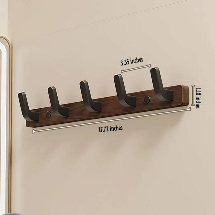 Kalsten | Minimalist Wall-Mounted Coat Hook with Wood & Metal Coat Holder