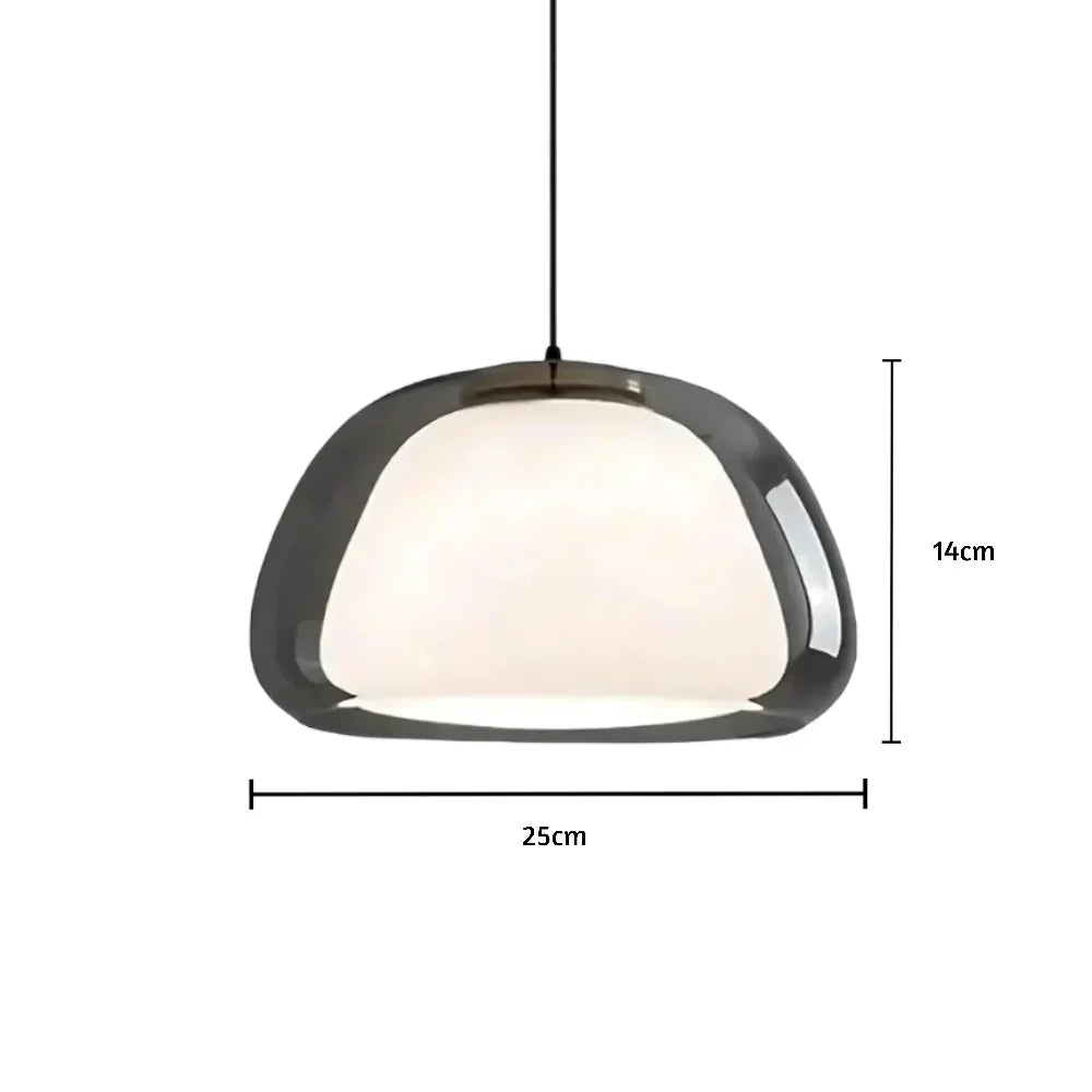 Pendant Light Glass Dome 9.8 in Adjustable Kitchen Dining Room Hanging Fixture Modern Multi-Light Setup | Kalsten