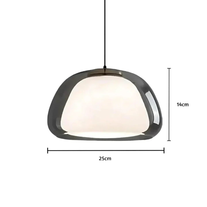 Pendant Light Glass Dome 9.8 in Adjustable Kitchen Dining Room Hanging Fixture Modern Multi-Light Setup | Kalsten
