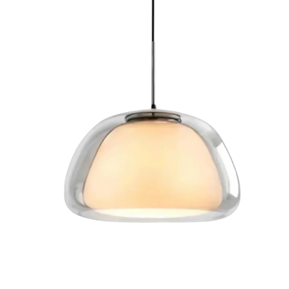 Pendant Light Glass Dome 9.8 in Adjustable Kitchen Dining Room Hanging Fixture Modern Multi-Light Setup | Kalsten