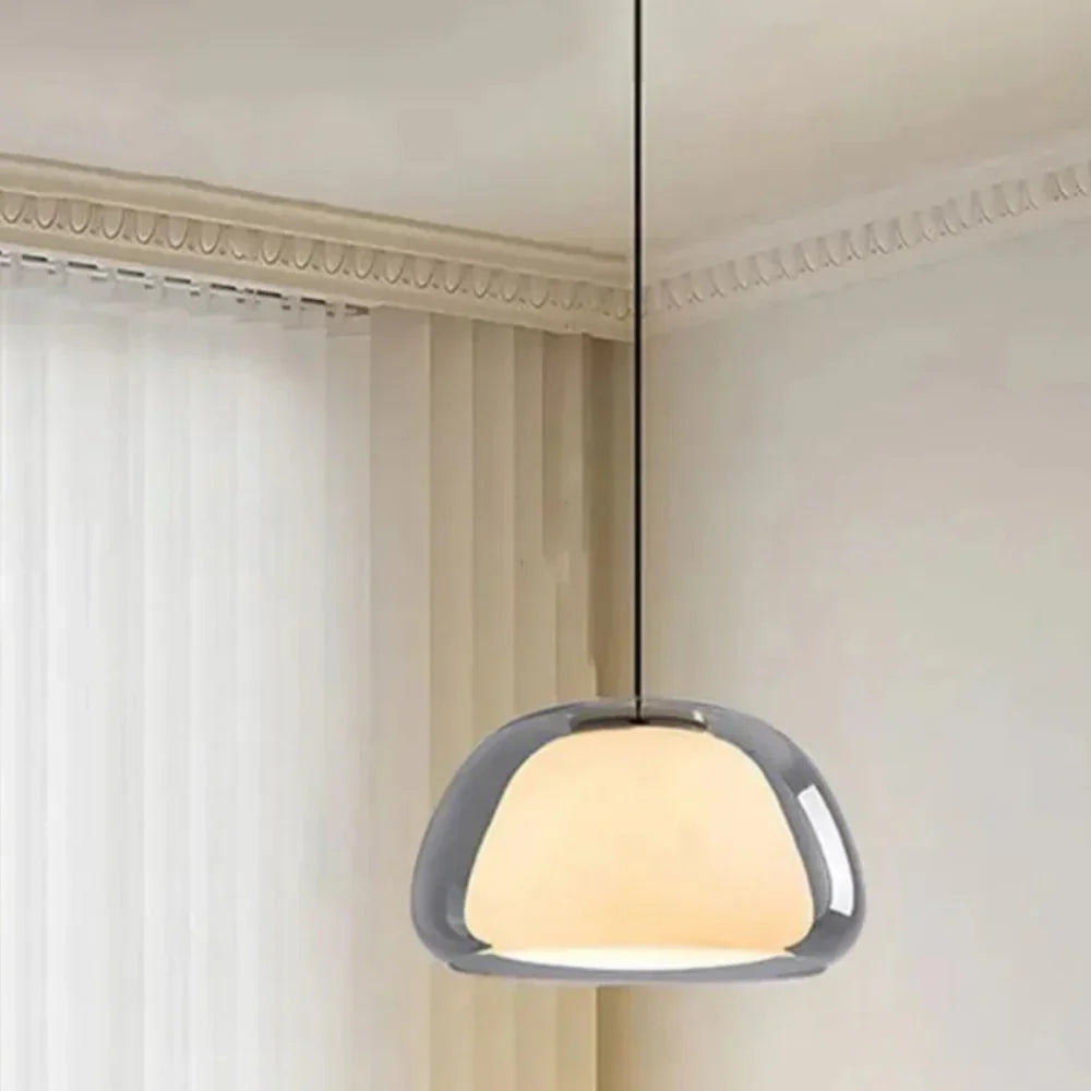 Pendant Light Glass Dome 9.8 in Adjustable Kitchen Dining Room Hanging Fixture Modern Multi-Light Setup | Kalsten