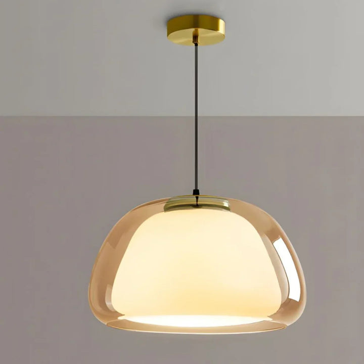 Pendant Light Glass Dome 9.8 in Adjustable Kitchen Dining Room Hanging Fixture Modern Multi-Light Setup | Kalsten