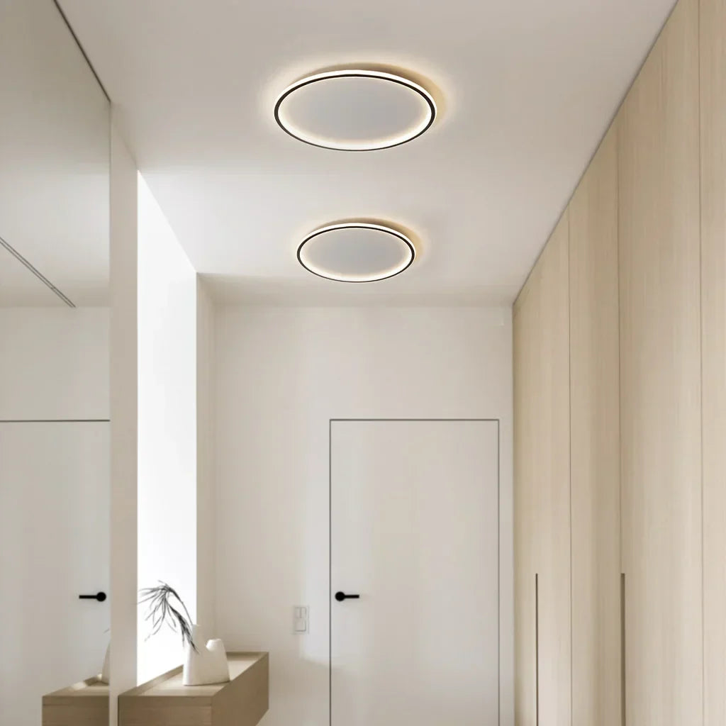 Ceiling Light Metal LED 12 in White Black Modern Living Room Bedroom Pendant Lamp Adjustable Color Temperatures | Kalsten