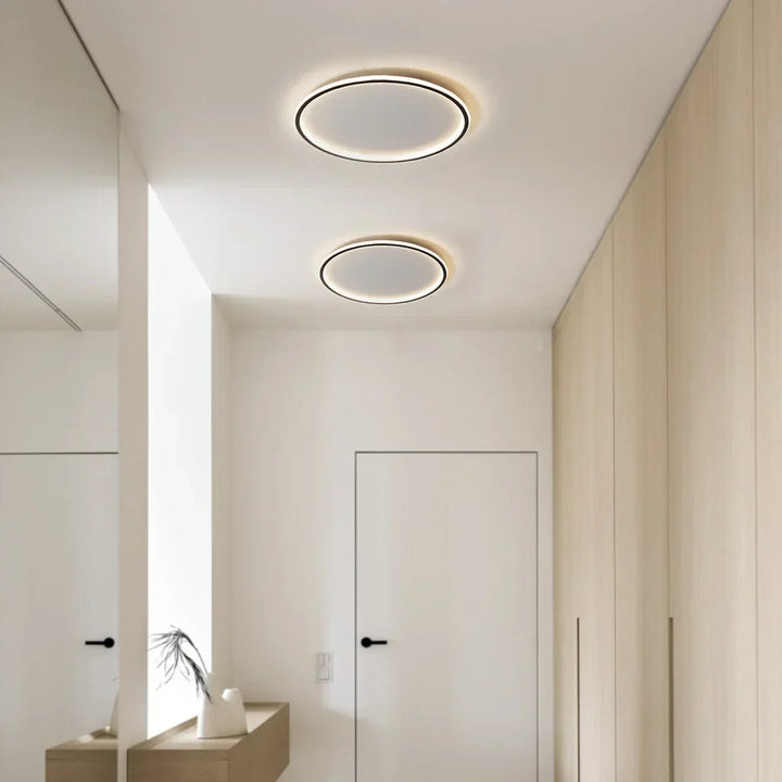 Ceiling Light Metal LED 12 in White Black Modern Living Room Bedroom Pendant Lamp Adjustable Color Temperatures | Kalsten