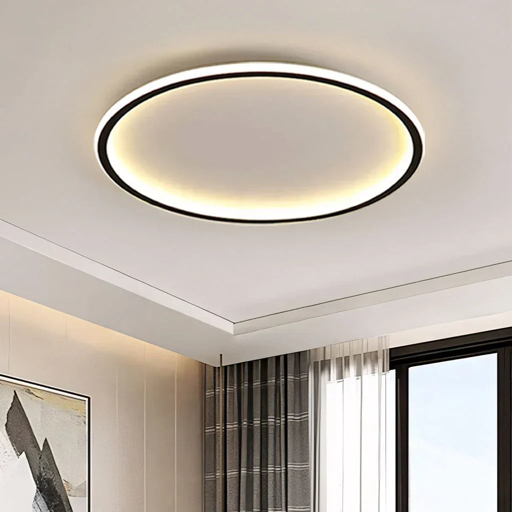 Ceiling Light Metal LED 12 in White Black Modern Living Room Bedroom Pendant Lamp Adjustable Color Temperatures | Kalsten