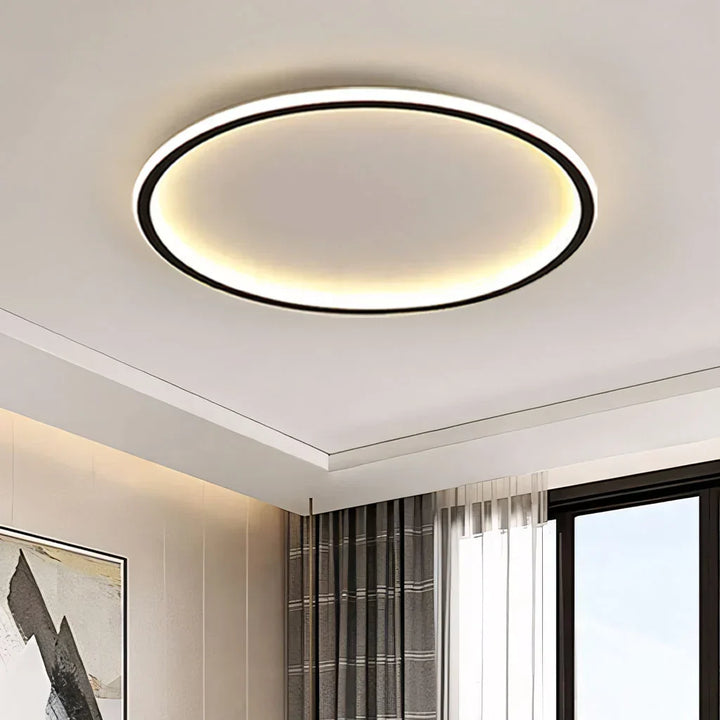 Ceiling Light Metal LED 12 in White Black Modern Living Room Bedroom Pendant Lamp Adjustable Color Temperatures | Kalsten